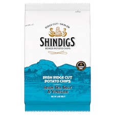 Shindigs Irish Ridge Cut Potato Chips - Irish Sea Salt & Vinegar 90g