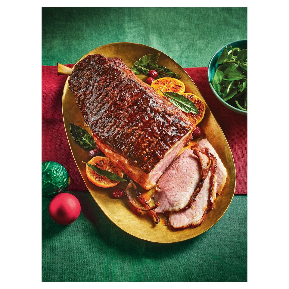 image 1 of 48. Tesco Maple & Bourbon Crackling Gammon Joint 2.8kg (Serves approx 13)