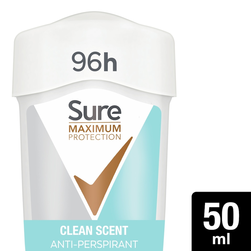 image 1 of Sure Women Clean Scent 96h Maximum Protection odour control Antiperspirant Deodorant Stick 50ml