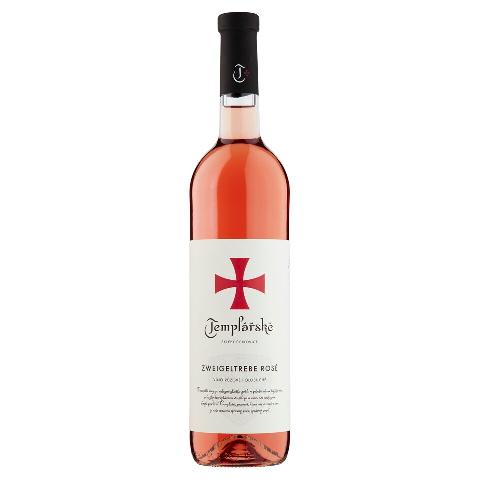 Templářské Sklepy Čejkovice Zweigeltrebe rosé víno růžové polosuché 0,75l