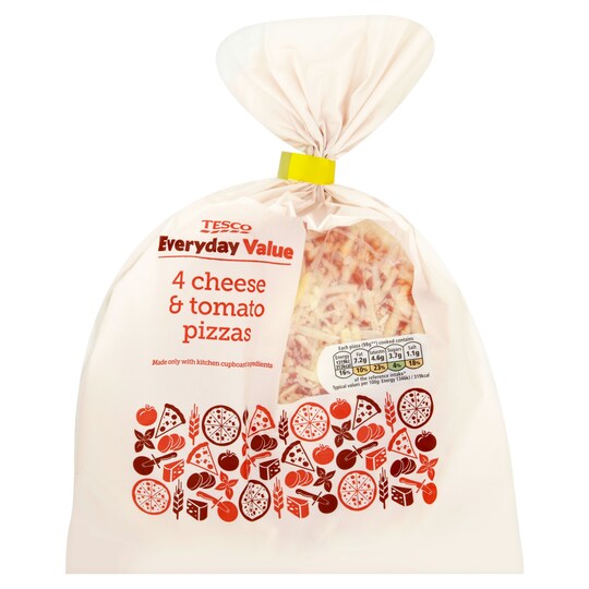 Tesco Everyday Value 4 Cheese & Tomato Pizza 456G Tesco Groceries