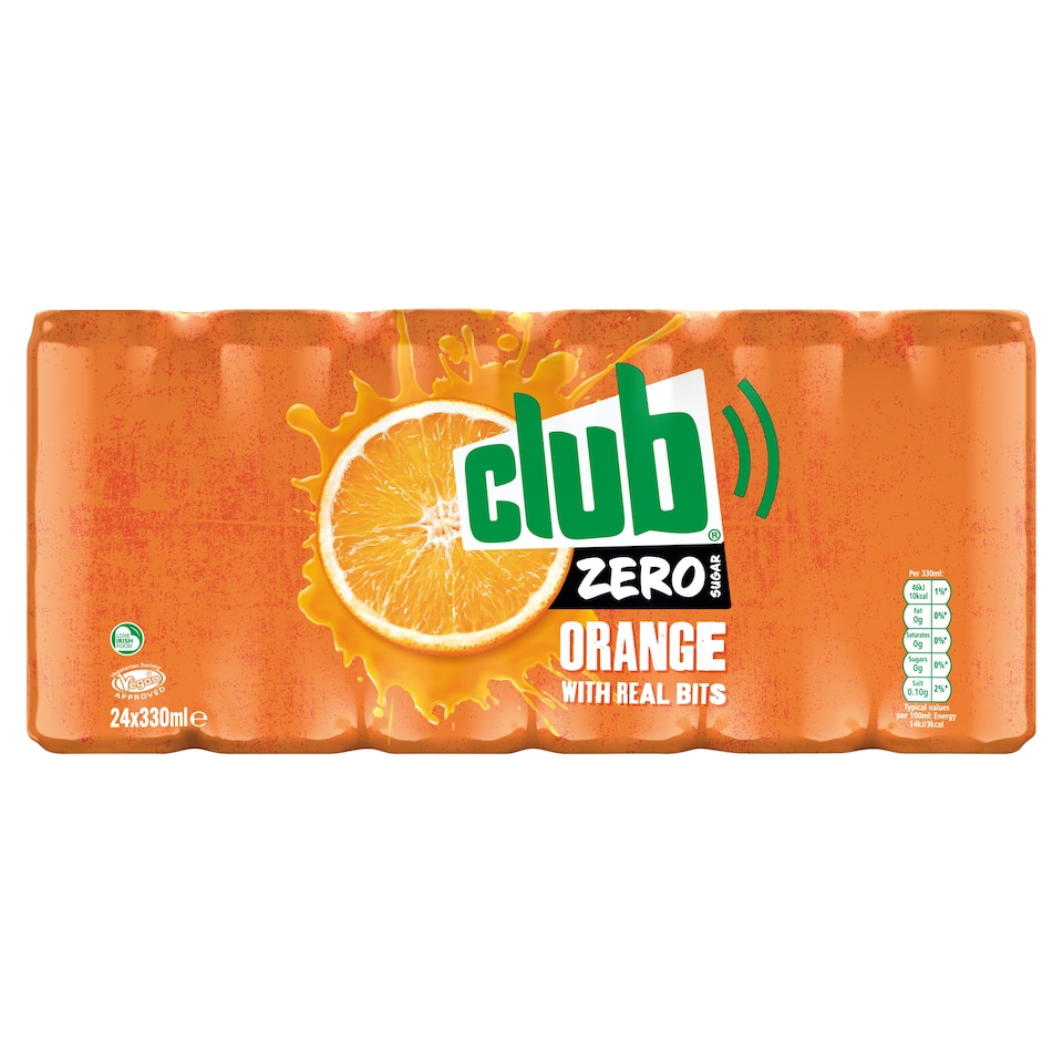 image 1 of CLUB ZERO ORANGE 330ML CAN MP24X1
