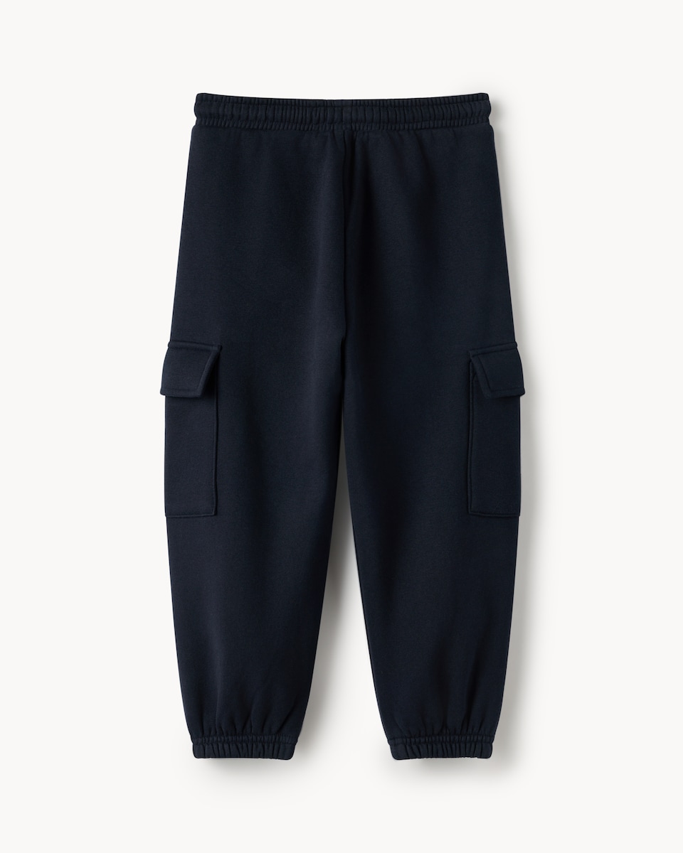 image 1 of F&F Boys Cotton Blend Cargo Joggers in Navy