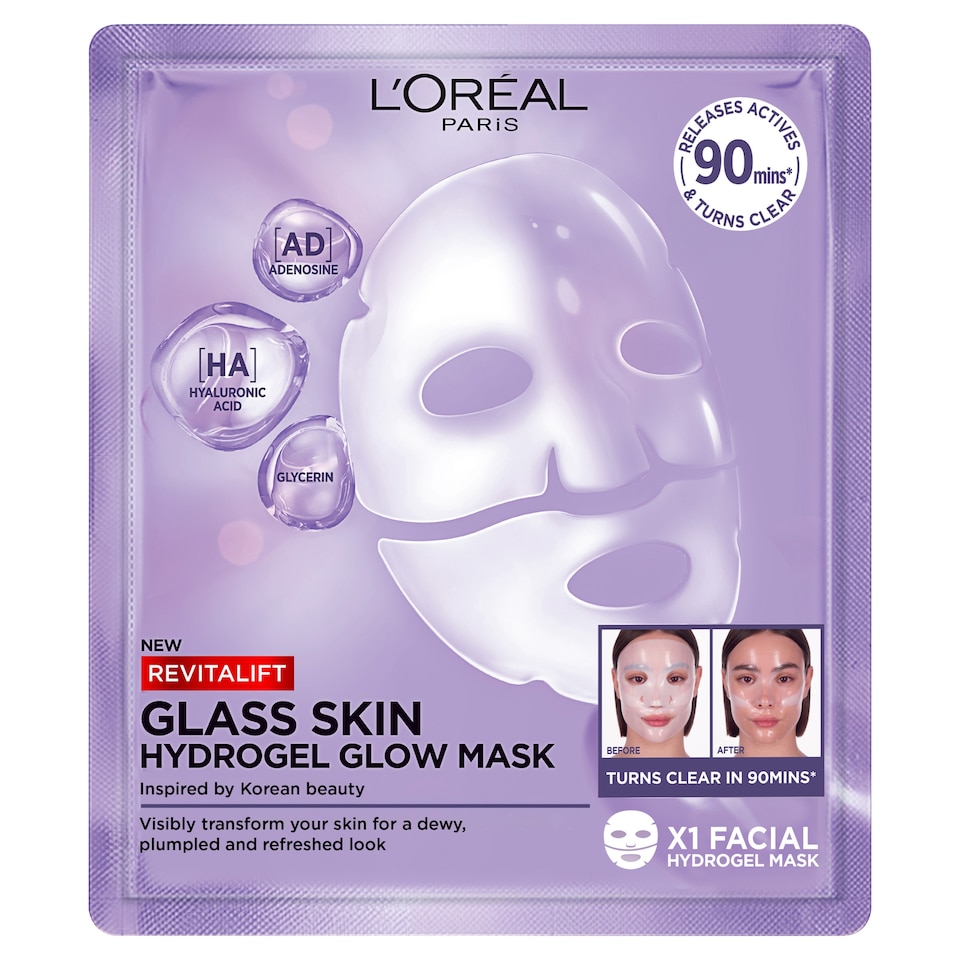 image 1 of L'Oreal Paris Revitalift Glass skin Hydrogel glow mask