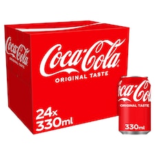 Coca-Cola Original Taste Soft Drink Cans 24 x 330 mL
