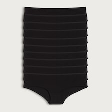 F&F 10-Pack Cotton Rich Short Knickers in Black