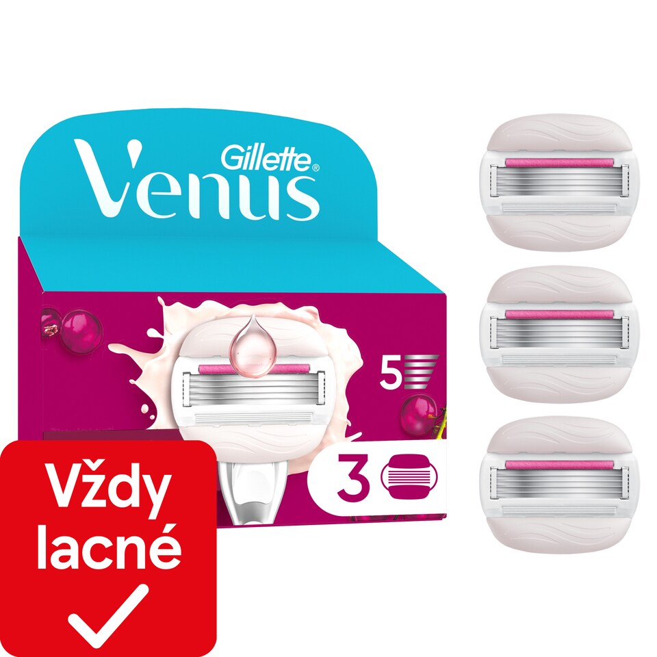 obrázok 1 z Gillette Venus Pro ComfortGlide Dámske Holiace Hlavice s Vôňou Sugarberry, Náhradné Holiace Hlavice