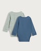 image 2 of F&F Baby 2-Pack Cotton Rich Ribbed Bodysuits in Blue