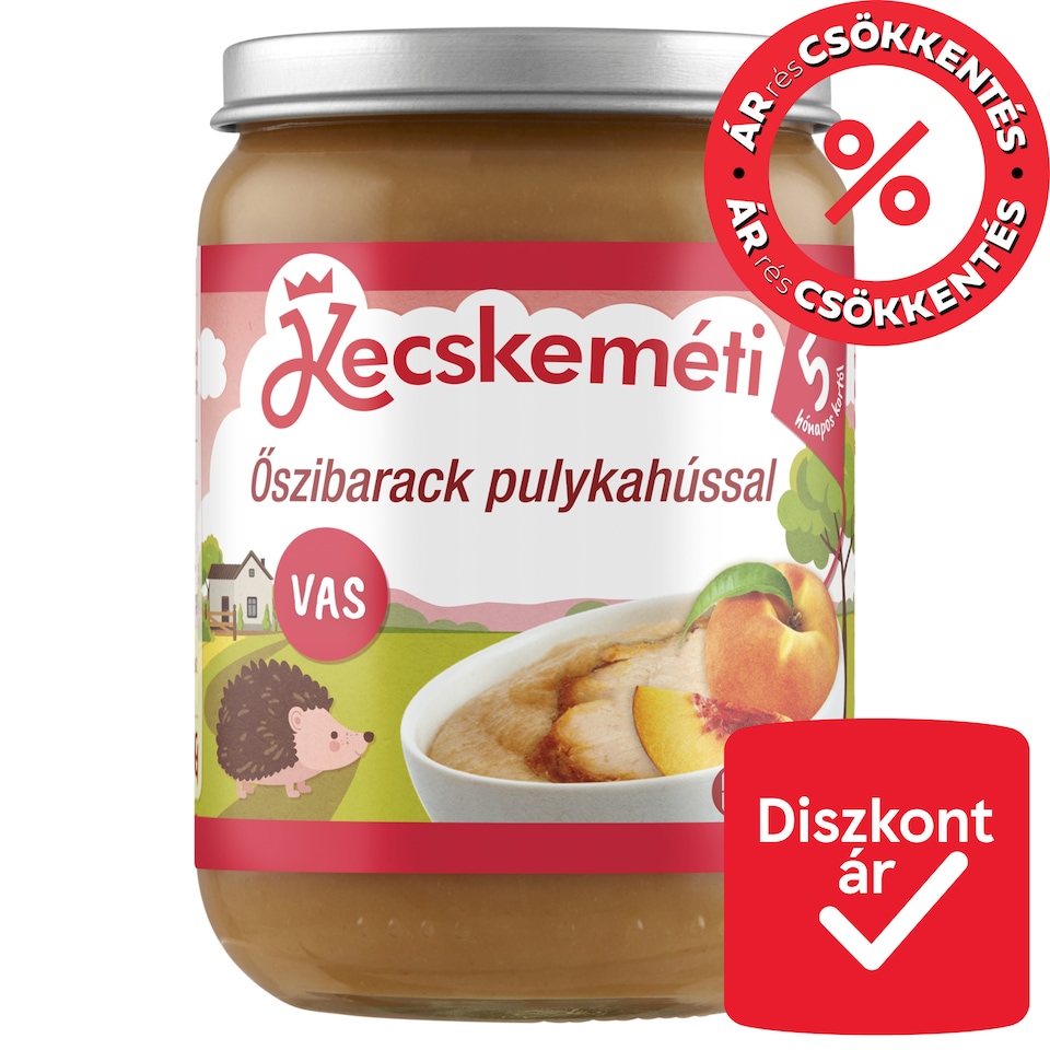 Kecskeméti őszibarack pulykahússal bébiétel 5 hónapos kortól 190 g