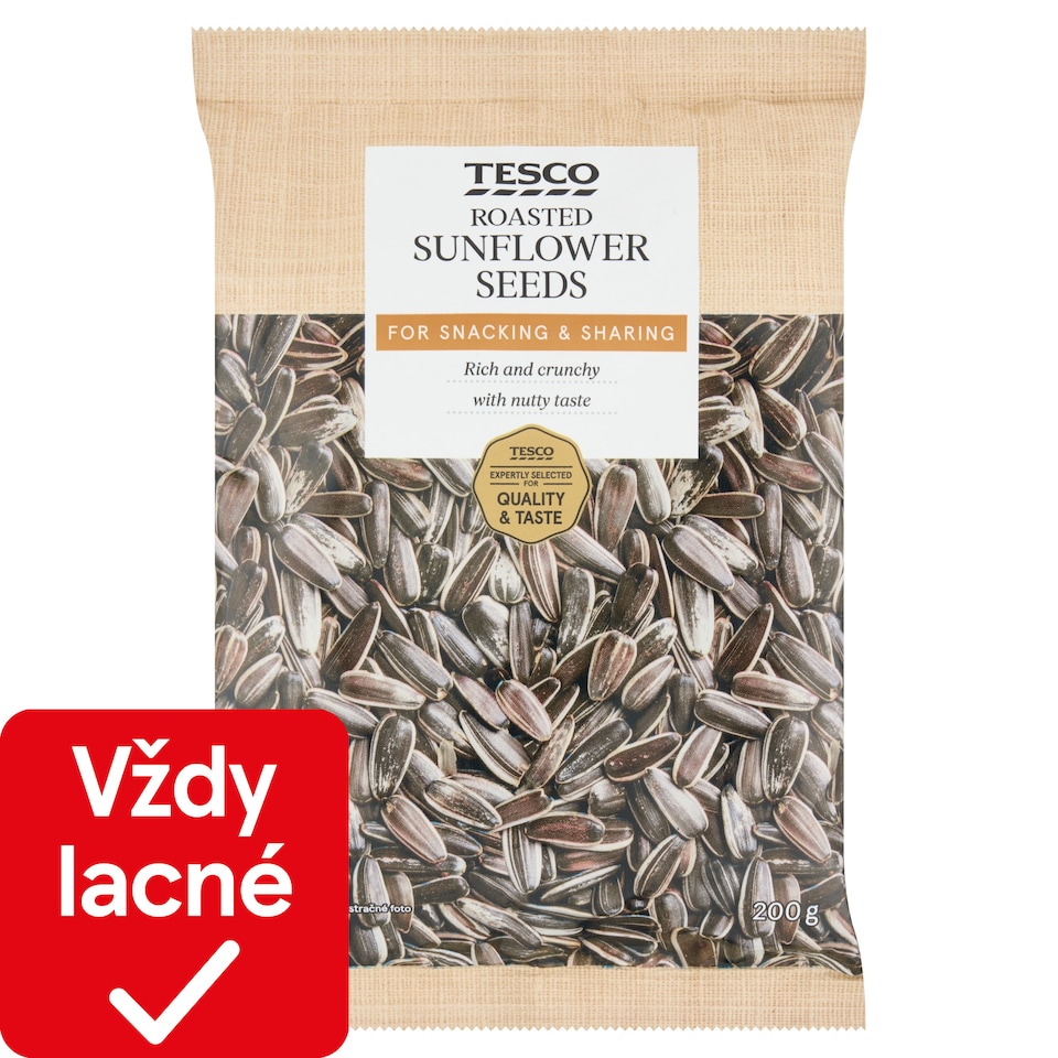 Tesco Pražené slnečnicové semená nelúpané 200 g