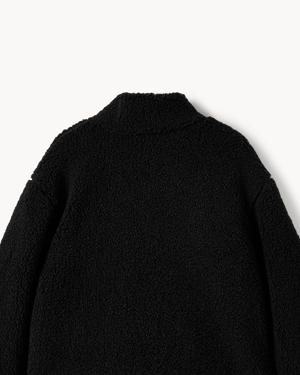 image 1 of F&F Girls Borg Zip Up Jacket in Black