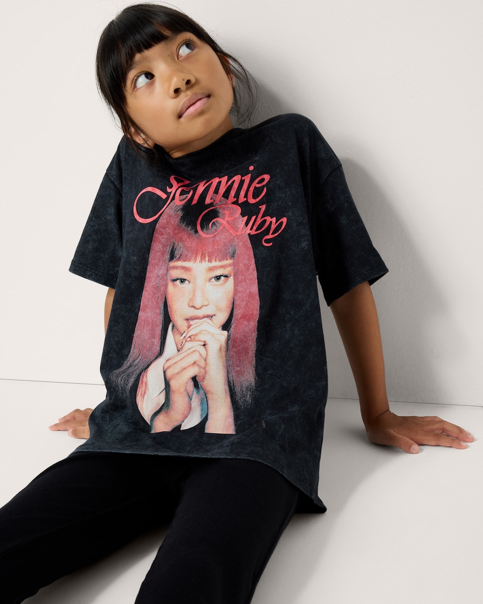 image 1 of Jennie Ruby Pure Cotton T-Shirt in Black