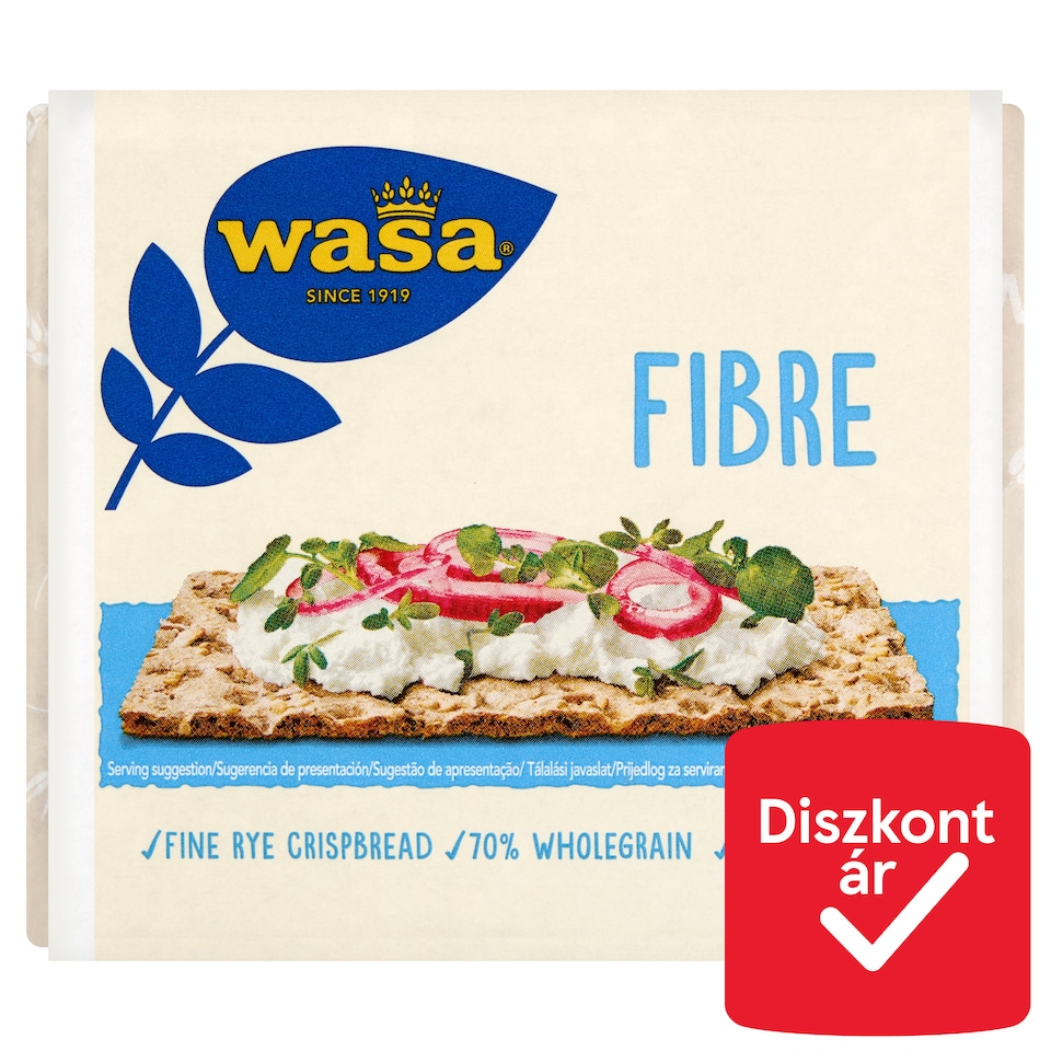 Wasa Fibre élelmi rostokban gazdag, rozsliszttel készült sütőipari termék 230 g
