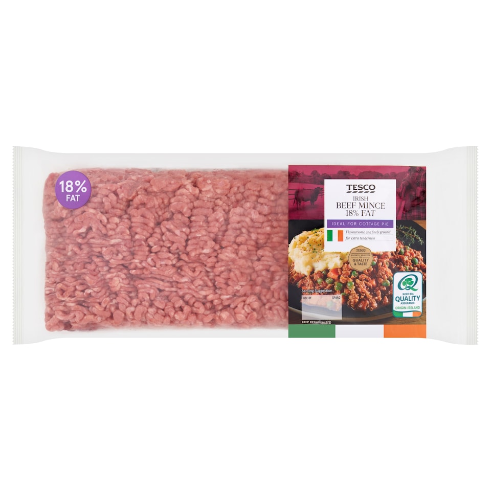 Tesco Irish Beef Mince 18% Fat 1Kg