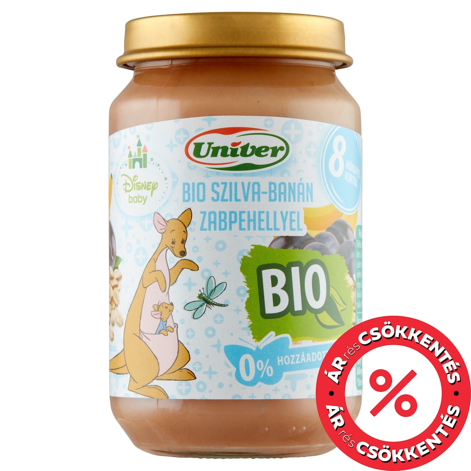 Univer Disney Baby bio szilva-banán zabpehellyel bébidesszert 8 hónapos kortól 163 g