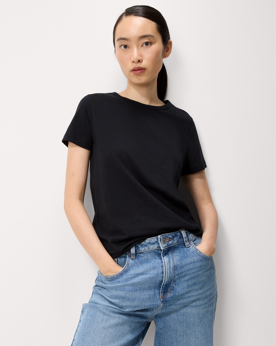 image 1 of F&F Pure Cotton Short Sleeved T-Shirt in Black
