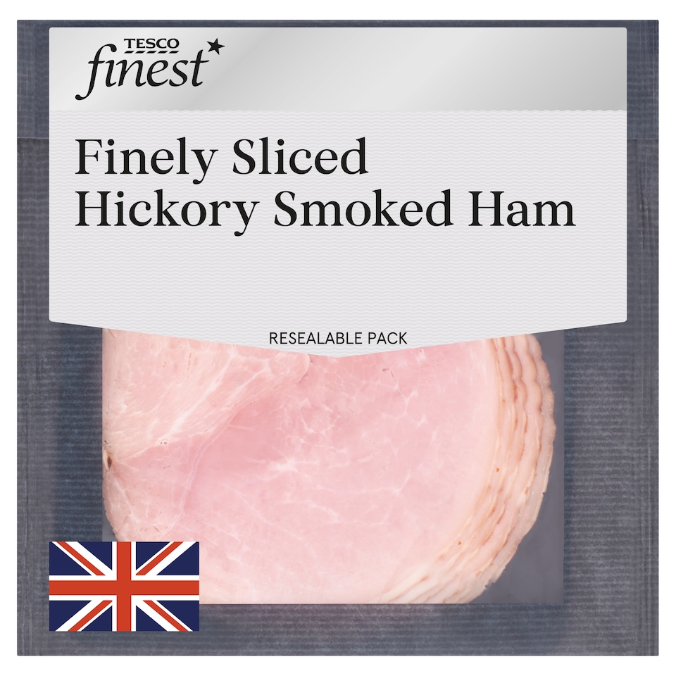 Tesco Finest Finely Sliced Hickory Smoked Ham 100G