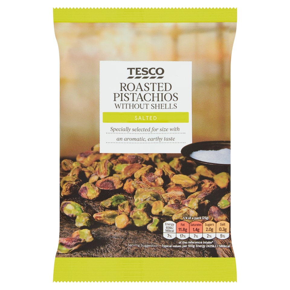 Tesco Roasted Pistachios Without Shells - Salted 100g