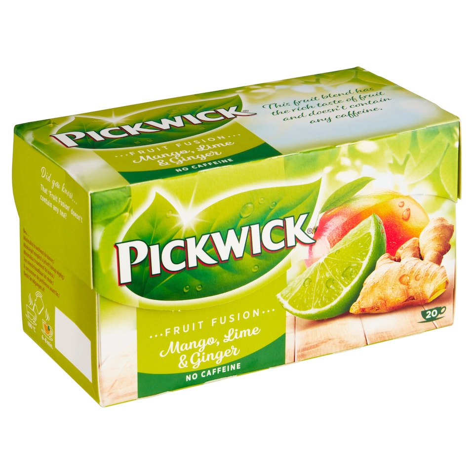 Pickwick Fruit Fusion Ovocný čaj aromatizovaný se zázvorem, limetkou a mangem 20 x 1,75g (35g)
