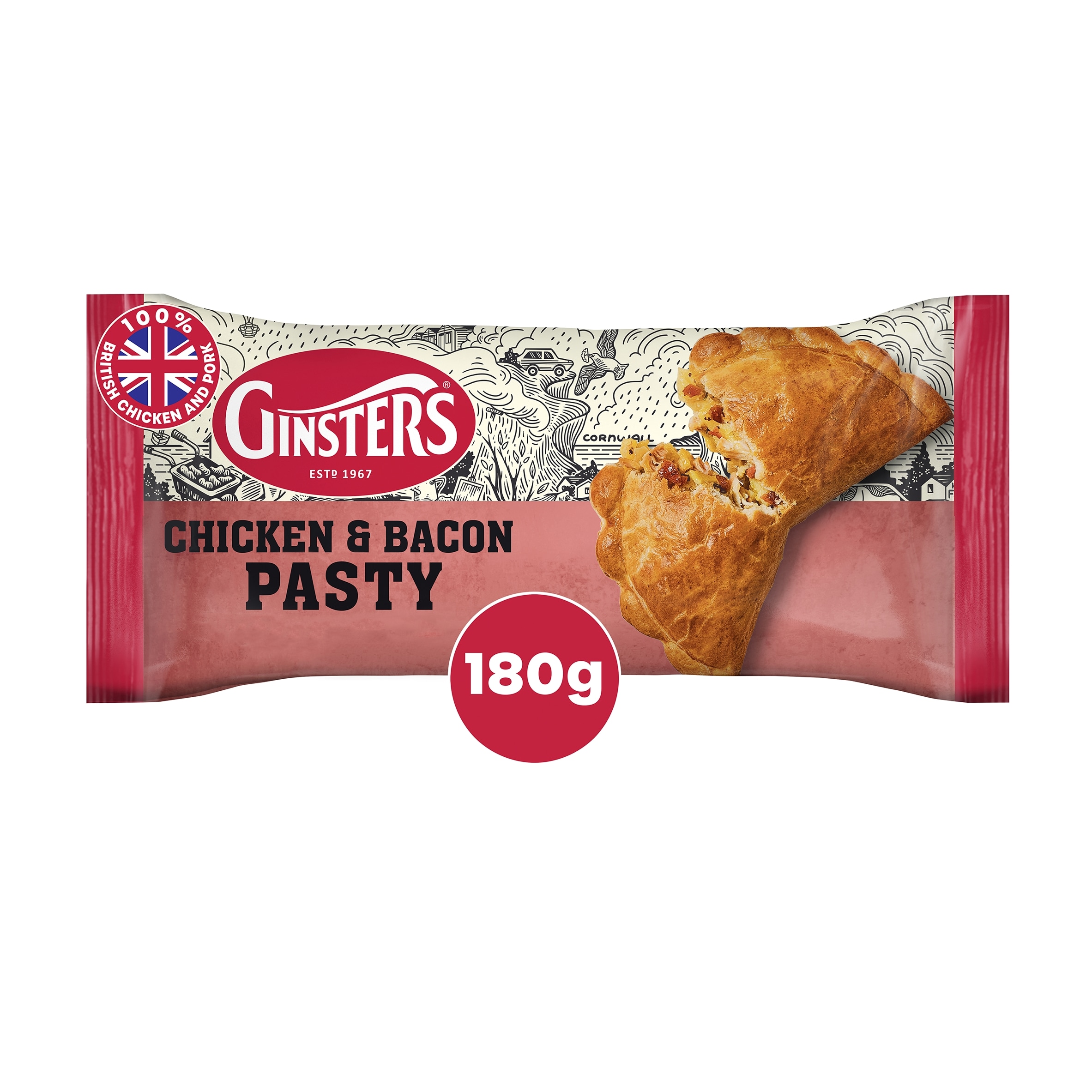 Ginsters Chicken & Bacon Pasty 180G