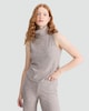 image 1 of F&F Ribbed Roll Neck Sleeveless Co-ord Top in Neutral