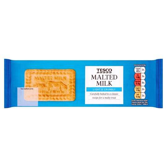 Tesco Malted Milk Biscuits 200G Tesco Groceries