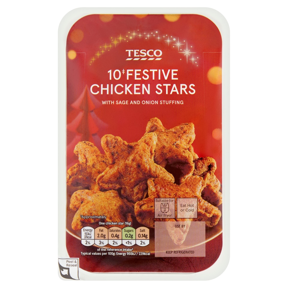 Tesco 10 Chicken and Stuffing Stars 160g