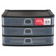 image 1 of Wham Black-Clear 3 Shallow A4 Drawers