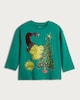 image 4 of The Grinch Pure Cotton Christmas Tree Print Top in Green
