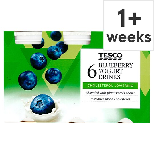 Tesco Chol Red Blueberry Yogurt Drink 6X100g Tesco Groceries