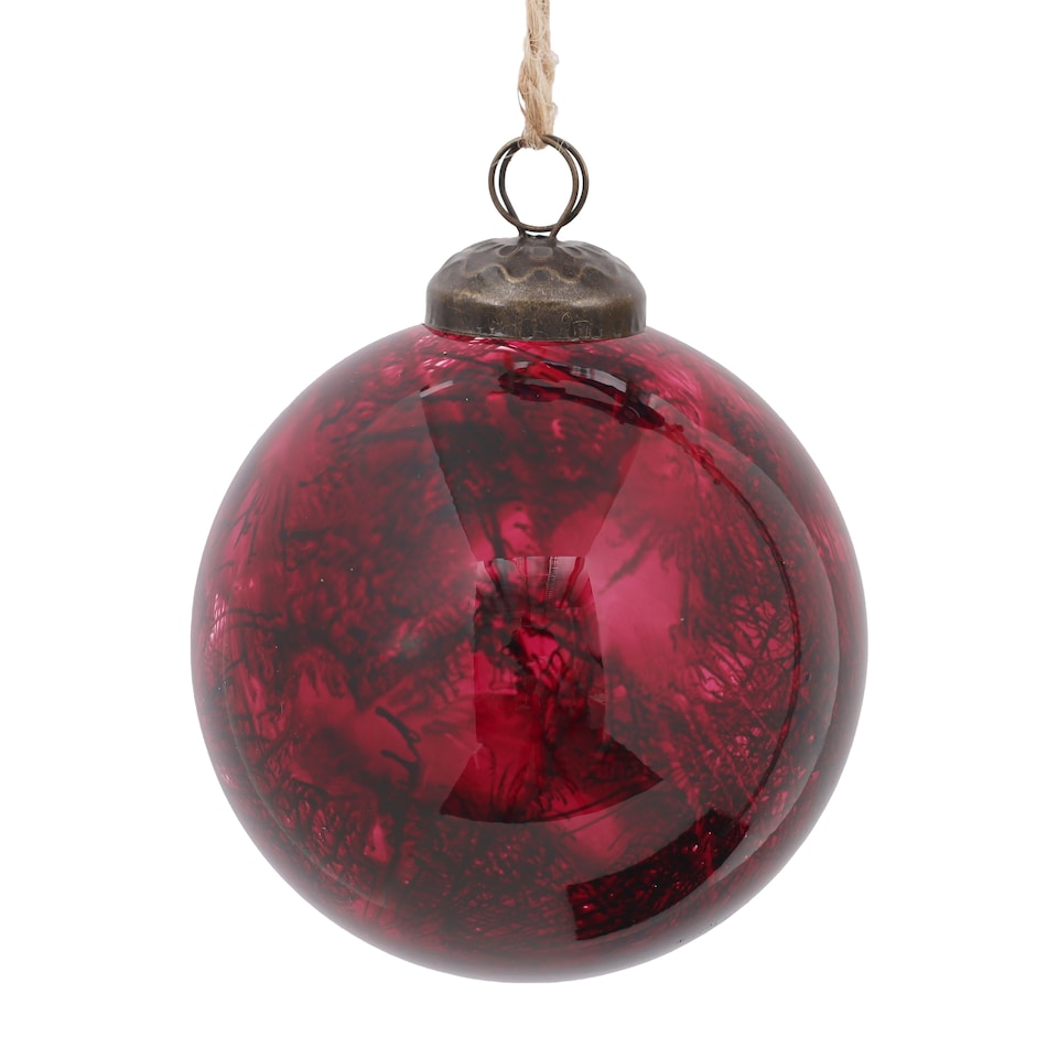 Wine Marble Effect Bauble Christmas Decoration