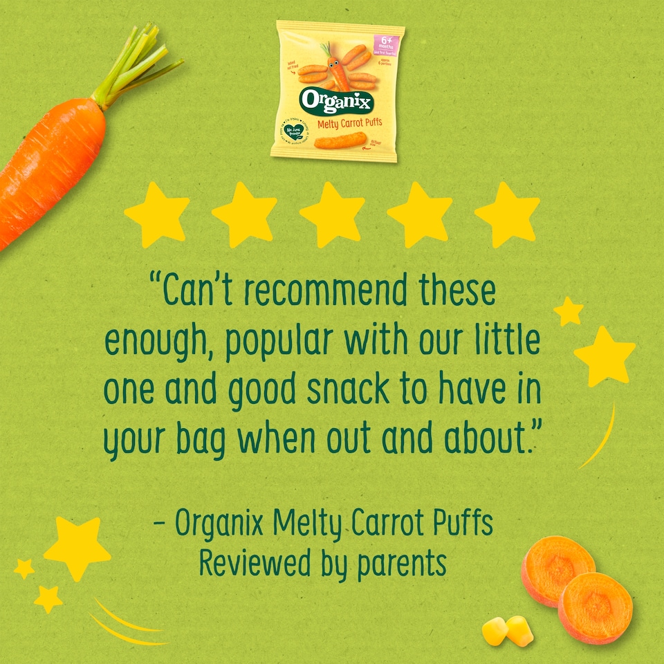 image 1 of Organix Melty Carrot Puffs 20g