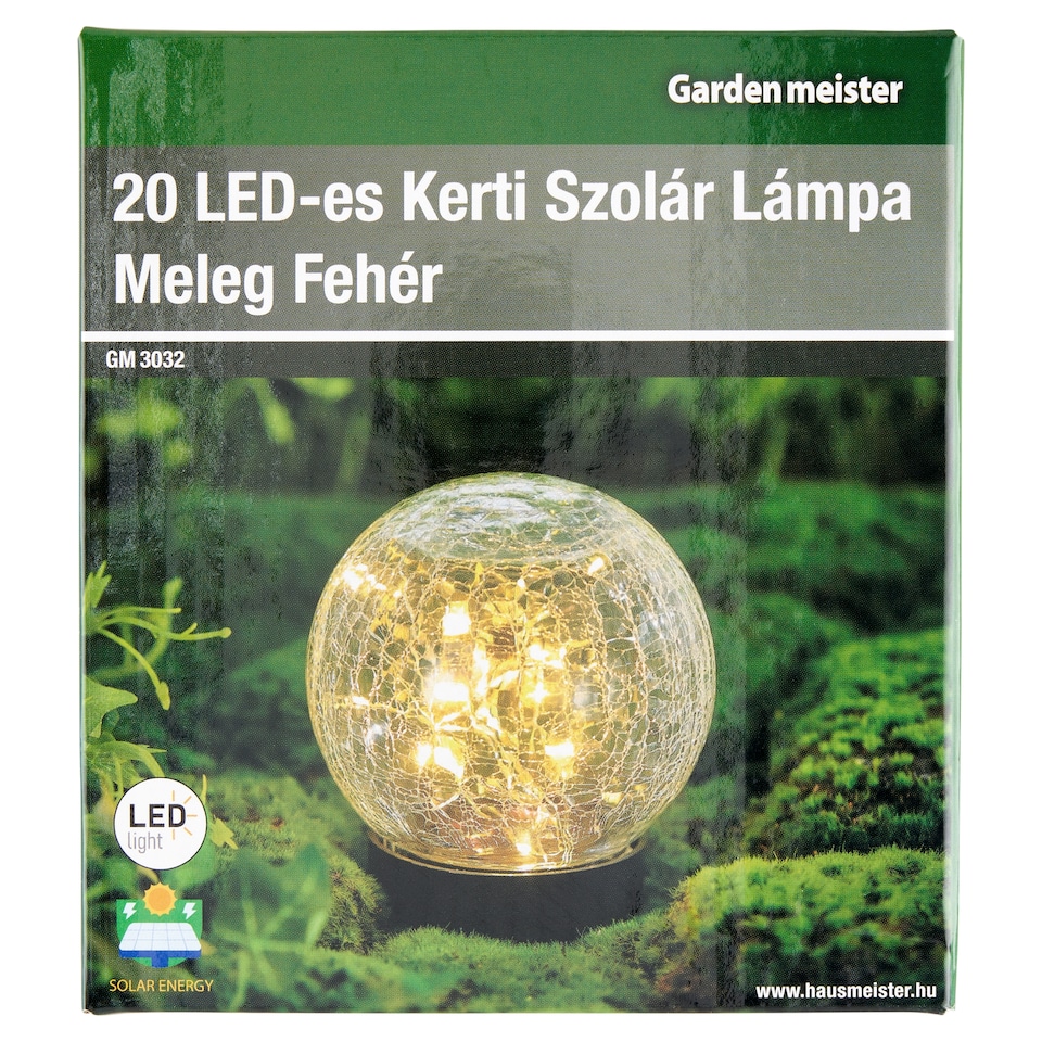 Garden meister GM3032 meleg fehér 20 LED-es kerti szolár lámpa  1. kép