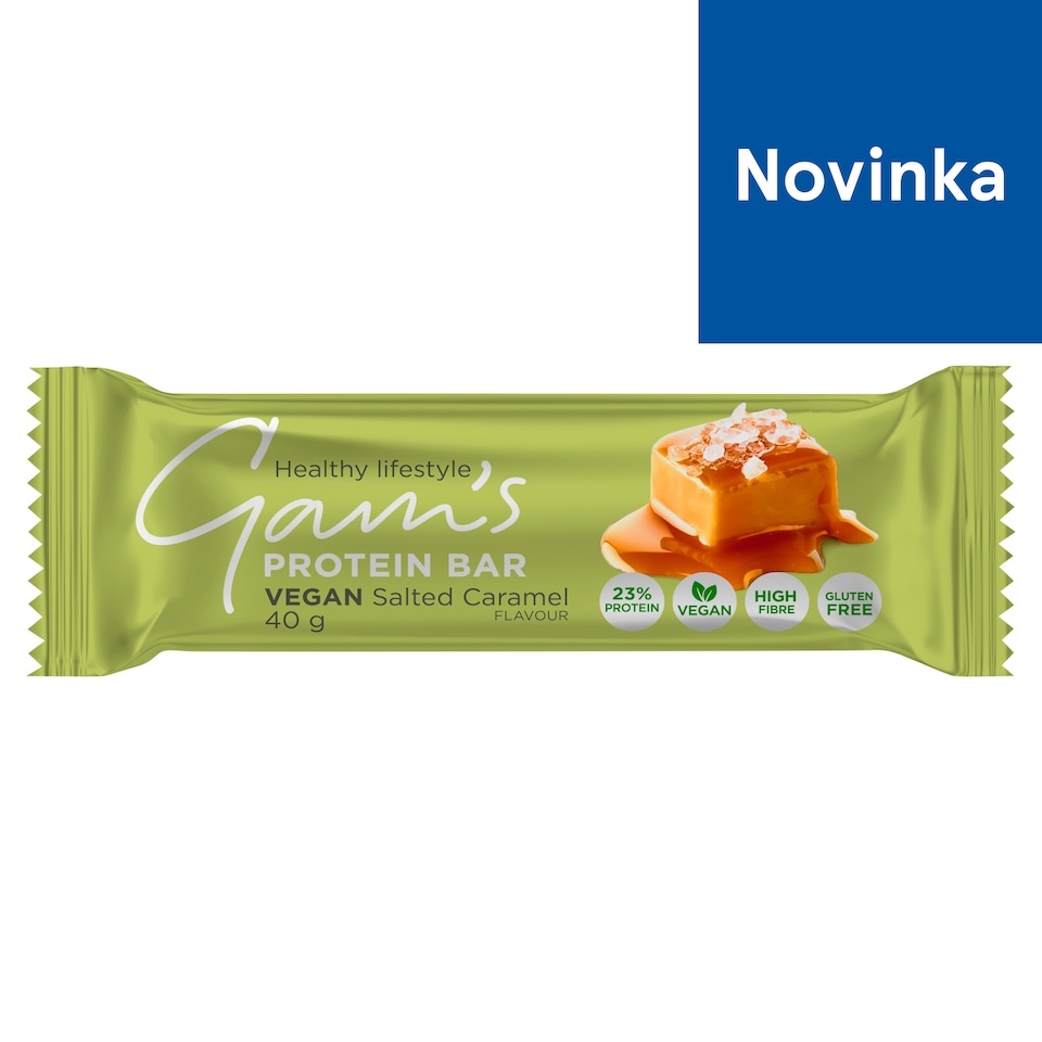 image 1 of Gam's Vegan Salted Caramel Protein Bar 40 g