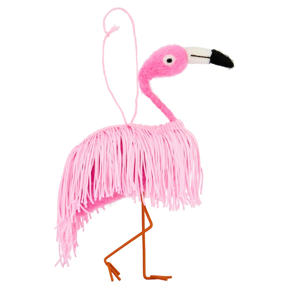 Tesco Flamingo Tassel Hanging Christmas Decoration