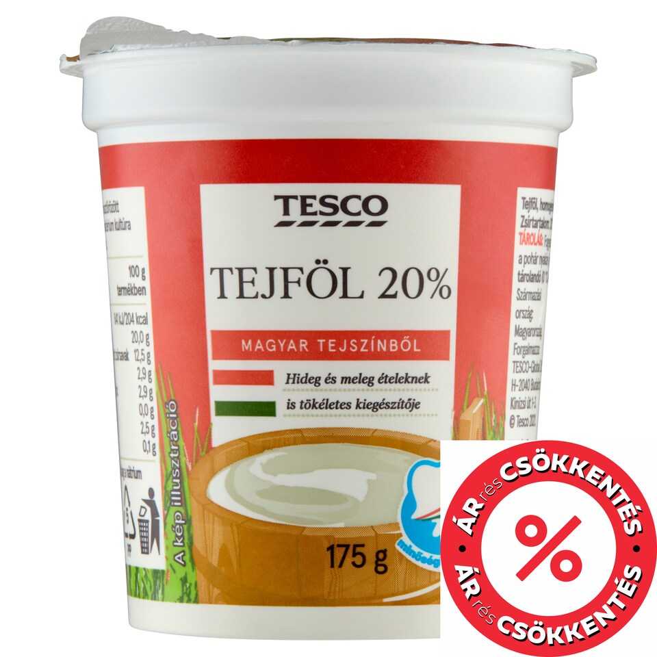 Tesco tejföl 20% 175 g