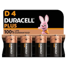 Duracell Plus D 4 Pack