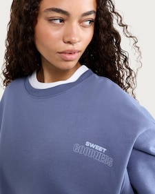 OH ME OH MY Cotton Rich Slogan Sweatshirt in Blue