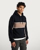 image 1 of F&F Cotton Rich Panelled Drawstring Hoodie in Navy