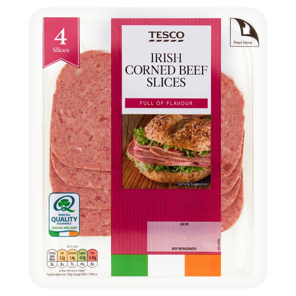 Tesco Irish Corned Beef Slices 110g