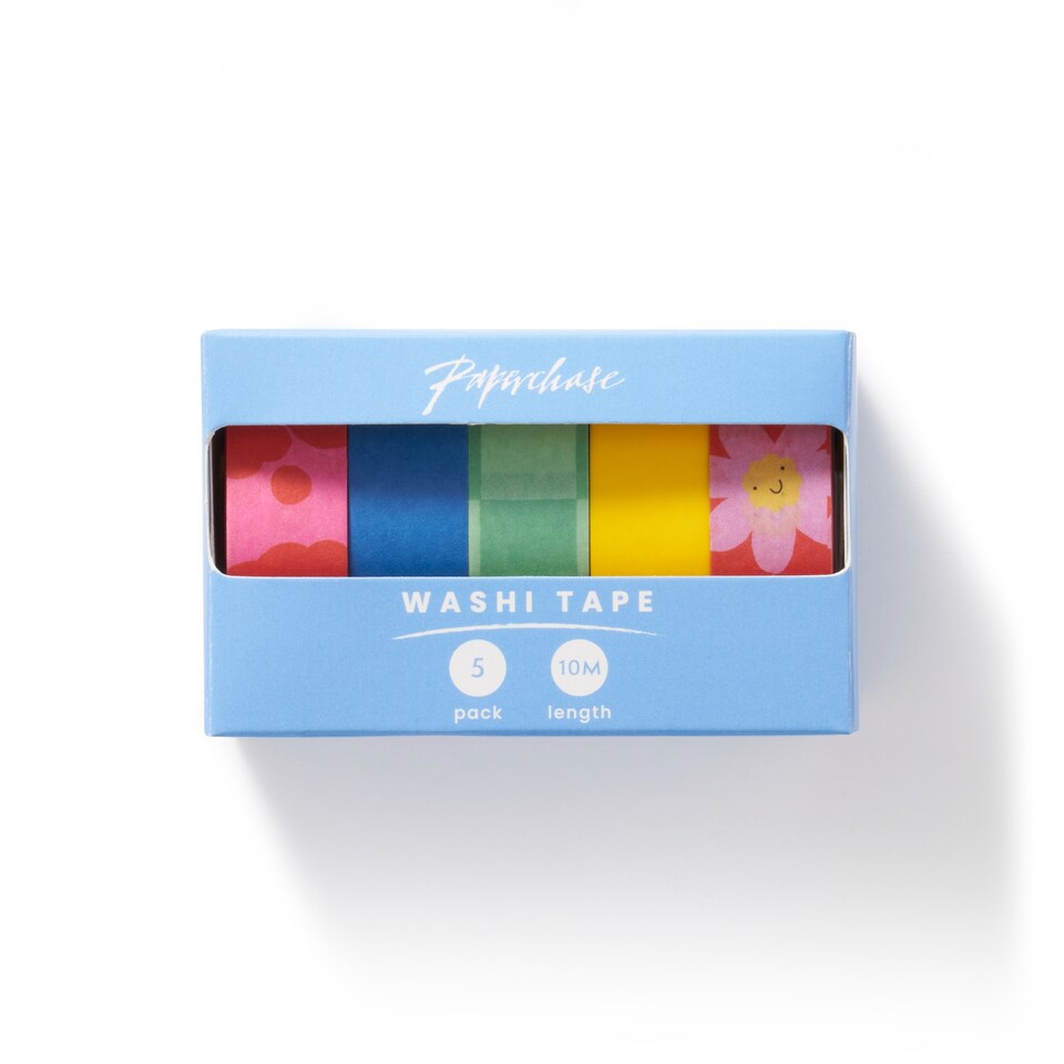 image 1 of Paperchase Retro Doodle Set of 5 Washi Tapes