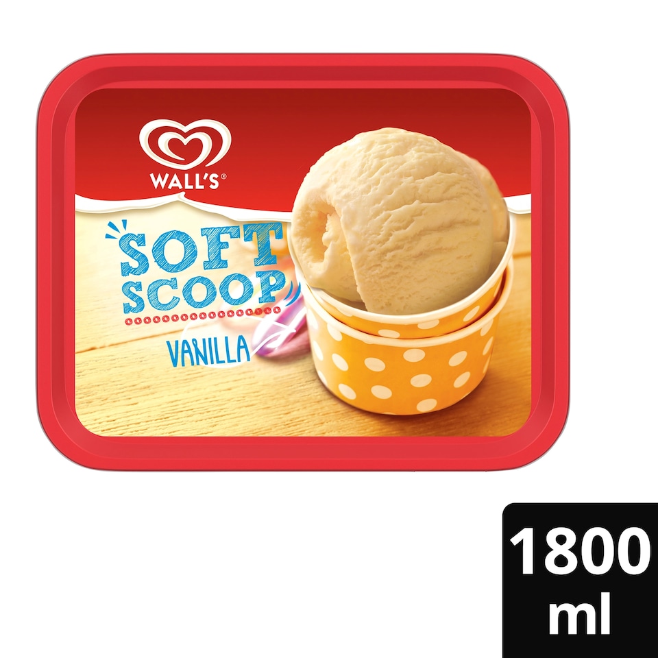 image 1 of Wall's Soft Scoop Vanilla Ice Cream Tub 1800ml