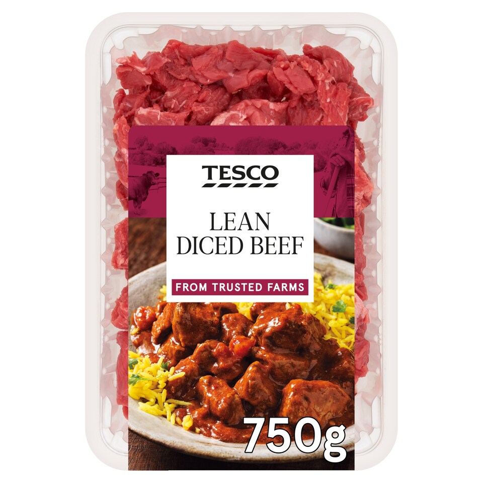 Tesco Lean Diced Beef 750g