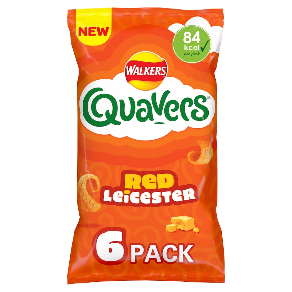 image 1 of Walkers Quavers Red Leicester Multipack Crisps 6 x 16g