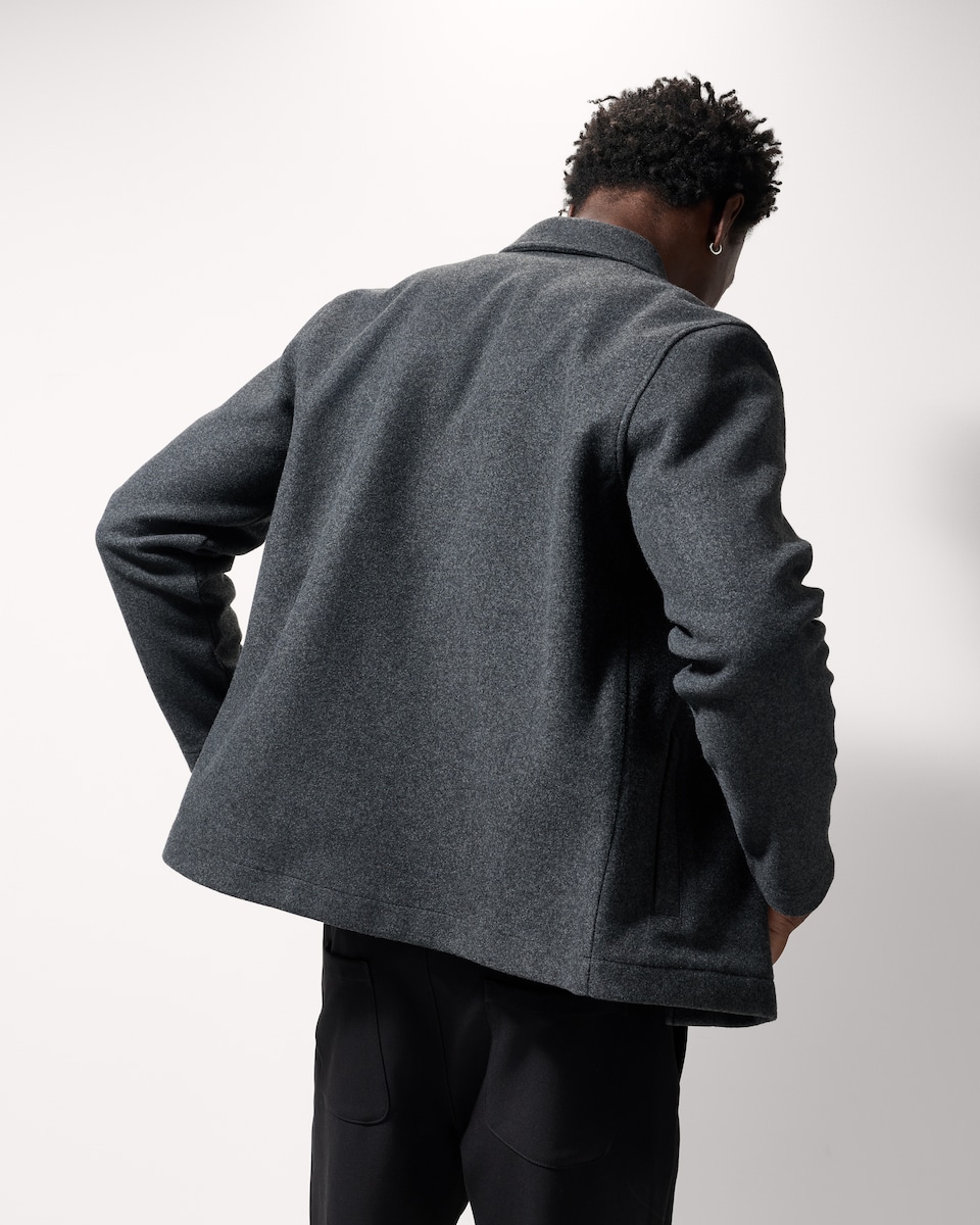 image 1 of F&F Textured Button Up Overshirt in Grey