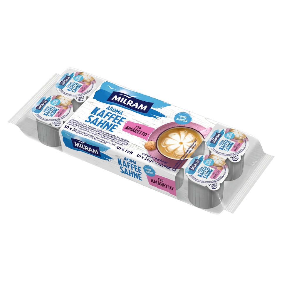 Milram tejszín különlegesség alkoholmentes amaretto típusú kávéhoz 10 x 12,9 ml (129 ml)