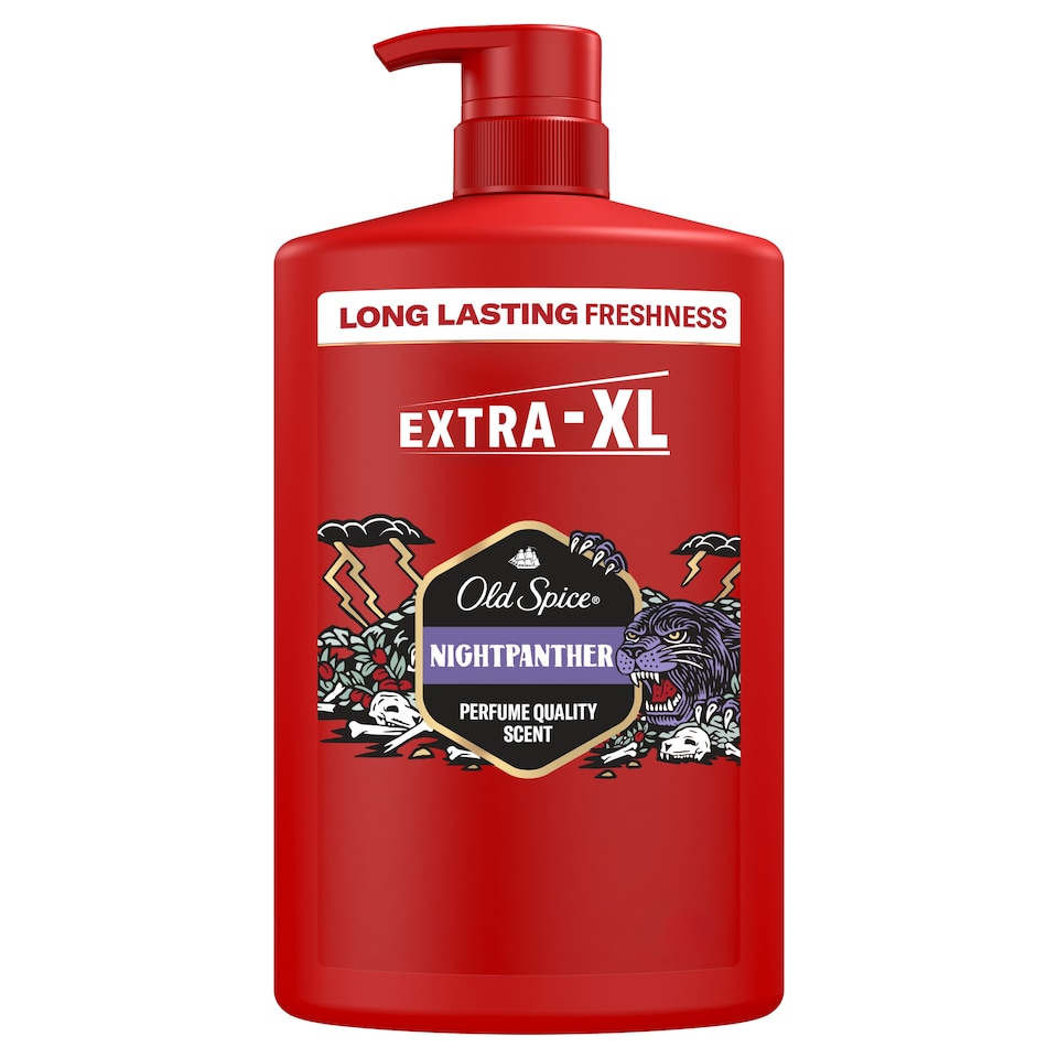 Old Spice Night Panther Men’s 3-in-1 Wash, Shower Gel & Shampoo 1000ml