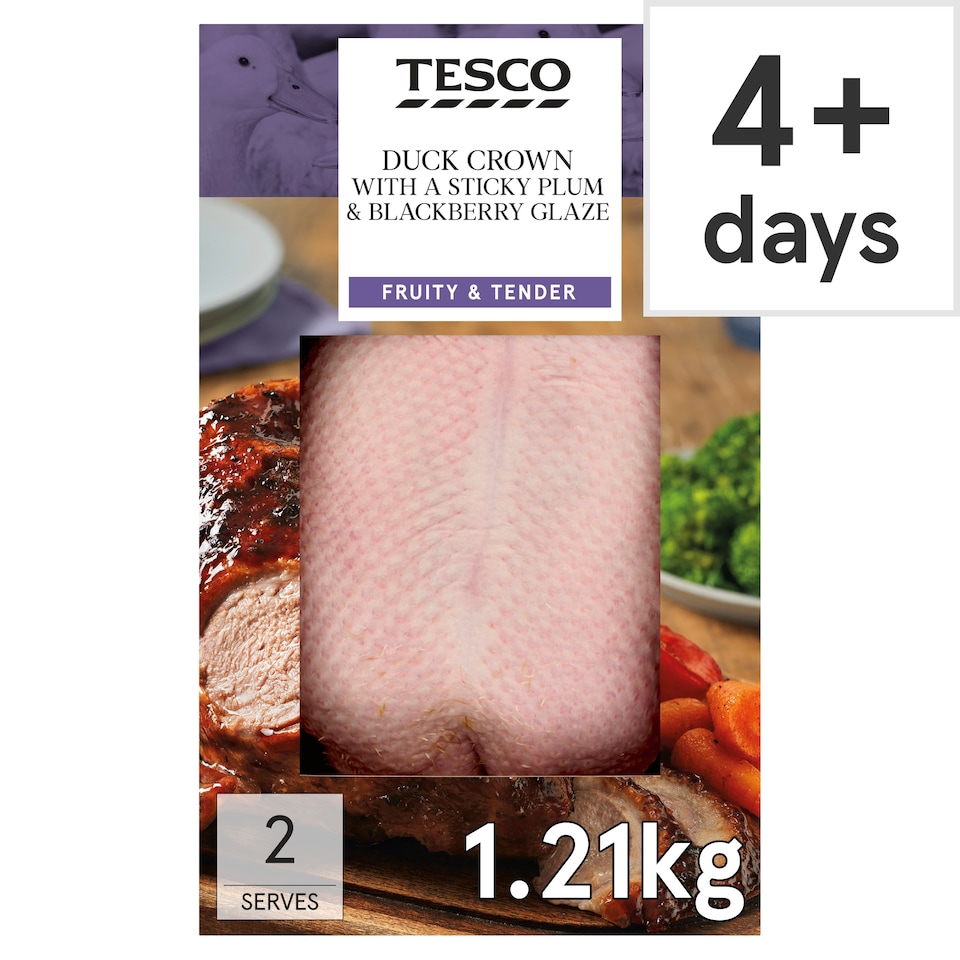 Tesco Duck Crown With A Sticky Plum & Blackberry Glaze 1.21kg