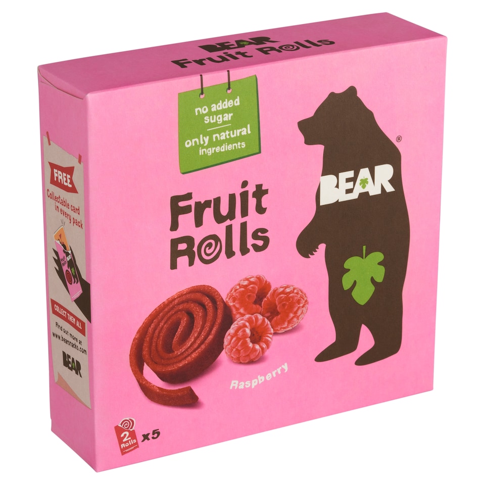 Bear Raspberry jemně sušené rolované plátky z ovoce a zeleniny 5 x 20g