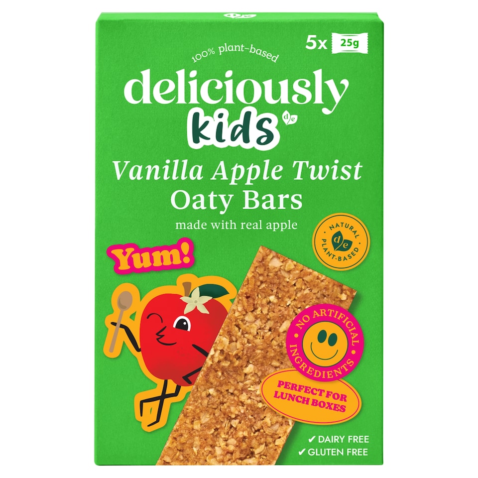 Deliciously Kids Vanilla Apple Twist Oaty Bars 5 x 25g